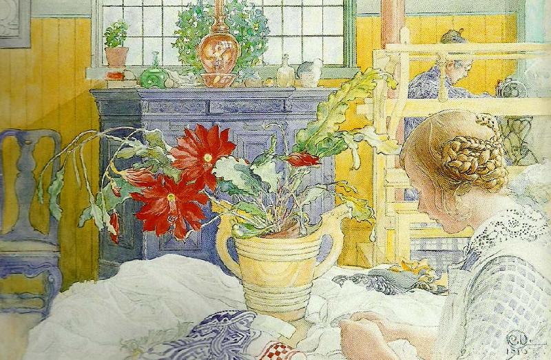 Carl Larsson somnad oil painting picture